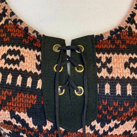 NWT My Beloved Long Sleeve Hanker chief Hem Feather Tassel Sweater Dress size S - Picture 4 of 14